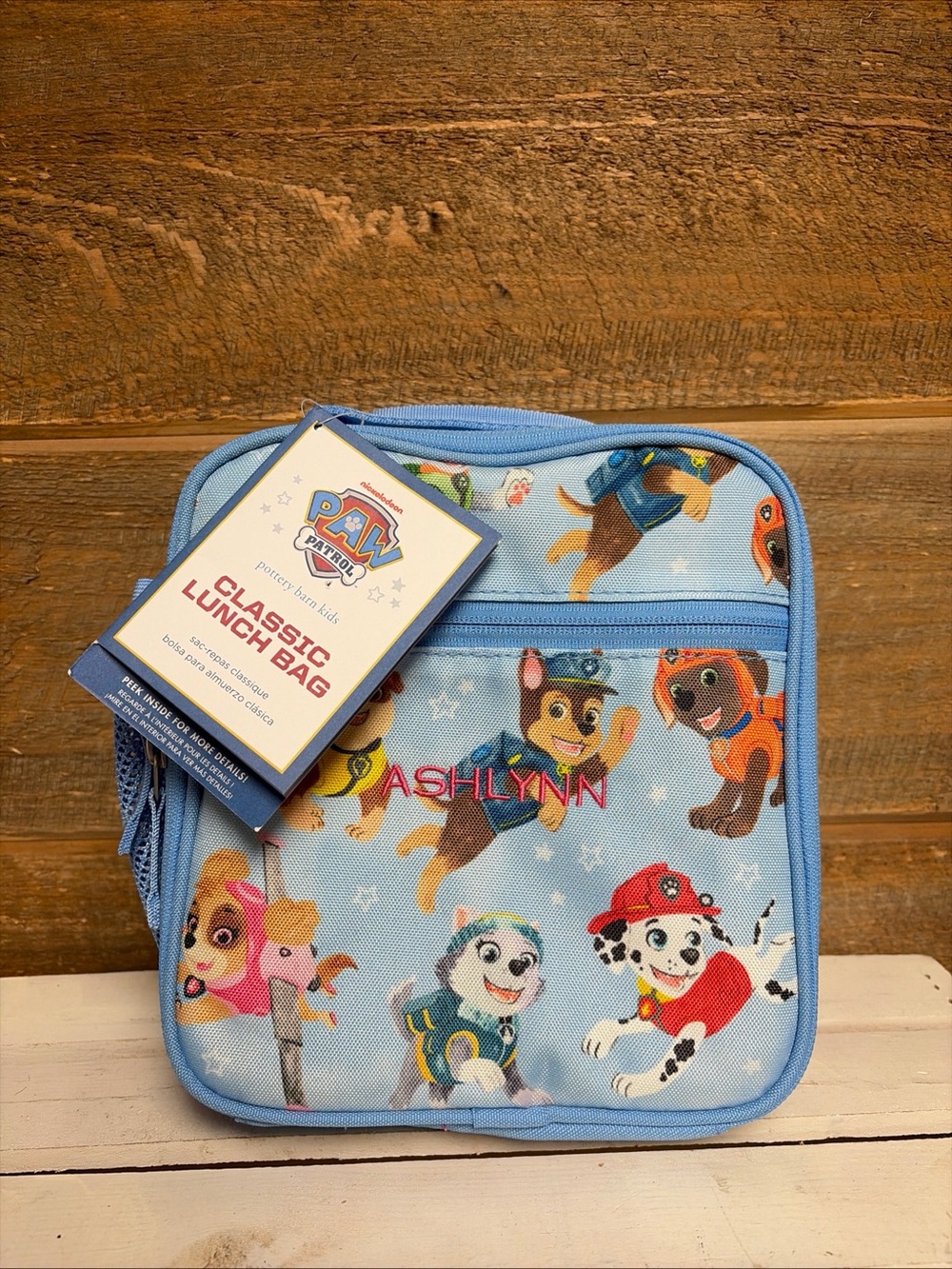 New Pottery Barn Kids Paw Patrol Lunch Box Bag Blue Classic Chase Skye Ashlynn